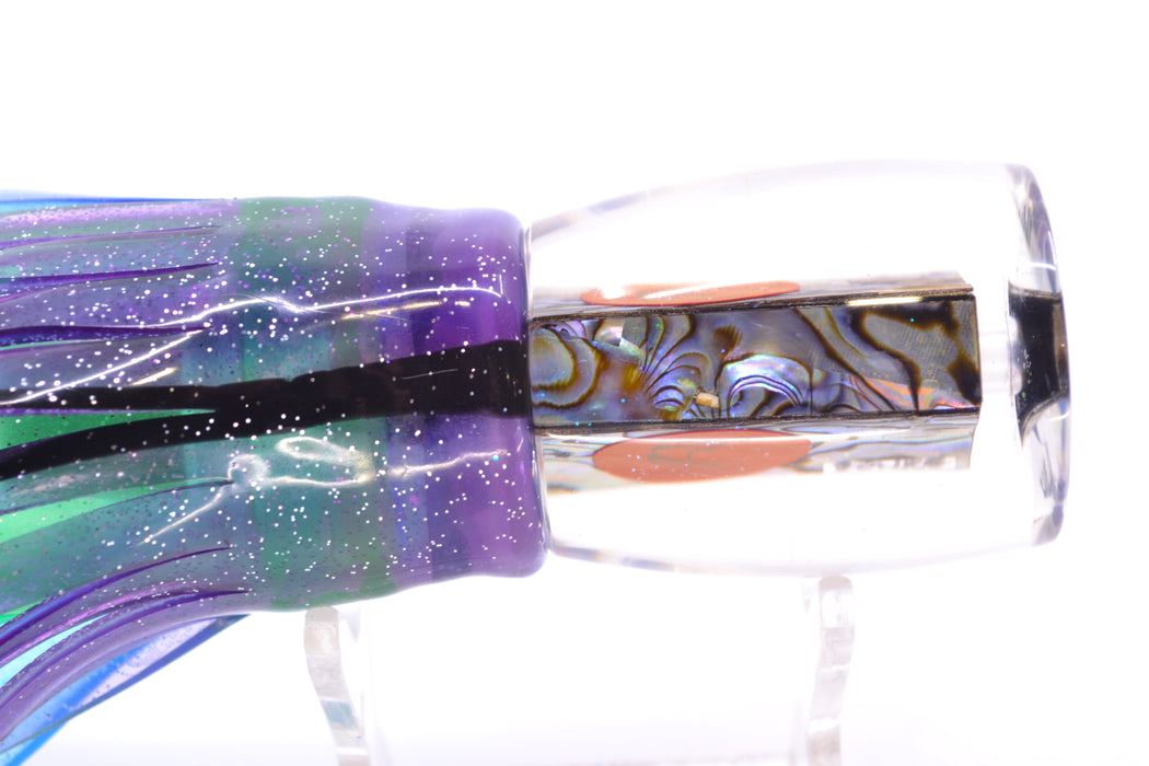 Bonze Lures Paua Shell Red Eyes Punisher 10" 6oz Skirted Purple-Blue/Green