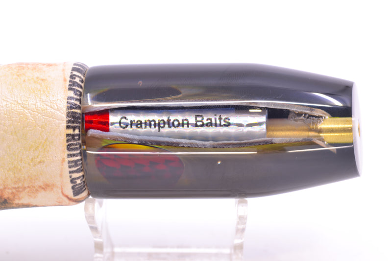 Crampton Baits Real Tahitian MOP Black-Yellow Back Red Eyes Plunger 12" 7oz ALV Fire Mackerel