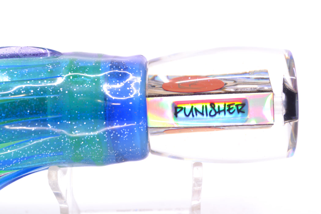 Bonze Lures Paua Shell Red Eyes Punisher 10" 6oz Skirted Purple-Blue/Green