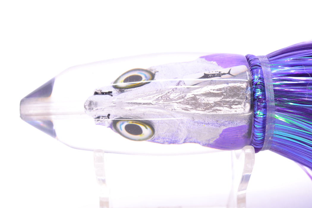 Aloha Lures Black-Purple Back Purple Fins Deep Six Malolo 9" 6.5oz Strobez Purple/White GZE