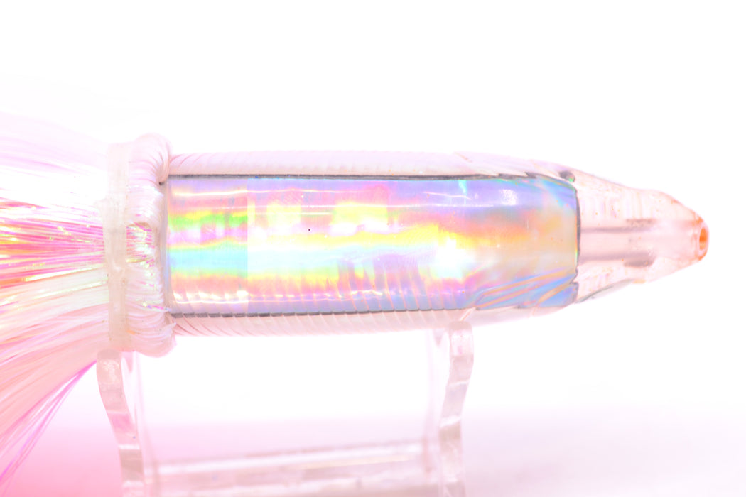 Bonze Lures Silver Rainbow Iridescent Back Weapon 9" 8oz Strobez Pink-White/Orange