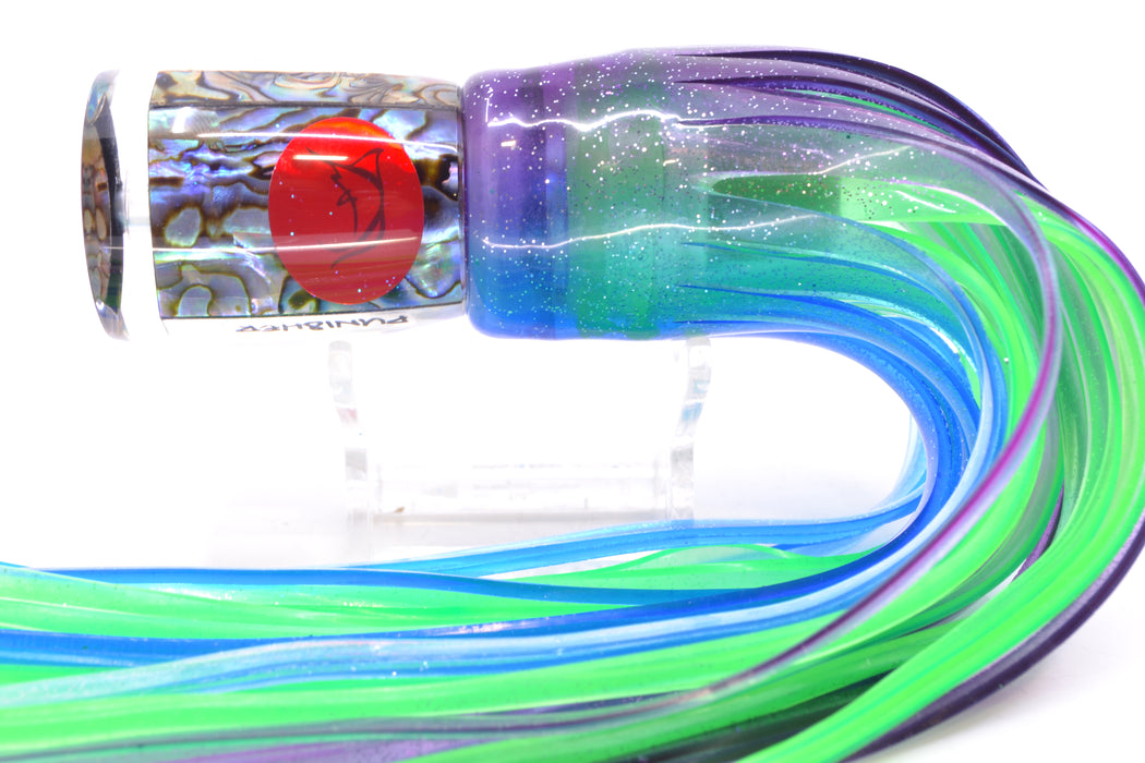 Bonze Lures Paua Shell Red Eyes Punisher 10" 6oz Skirted Purple-Blue/Green