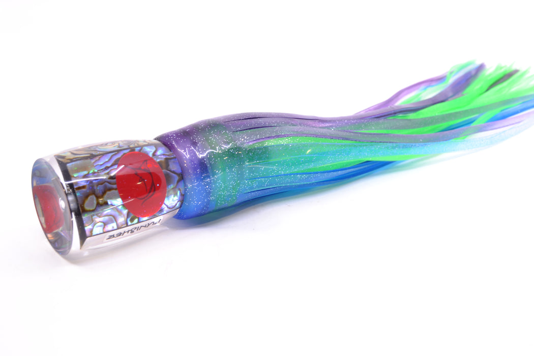 Bonze Lures Paua Shell Red Eyes Punisher 10" 6oz Skirted Purple-Blue/Green