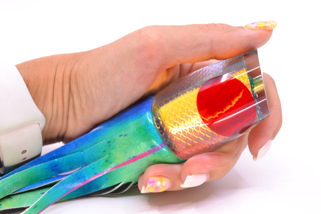Koya Lures Rainbow Scale Red Eyes Small 861 10" 6oz Fire Tailz Vinyl Mad Mahi GZE