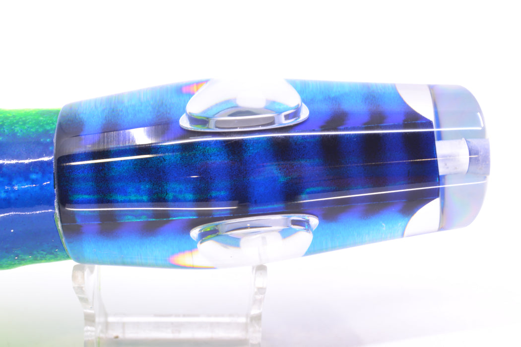 Big T Lures Blue-Silver Pearl Black Striped Back Leopard 12" 10.7oz Skirted Blue-Chartreuse-White GZE