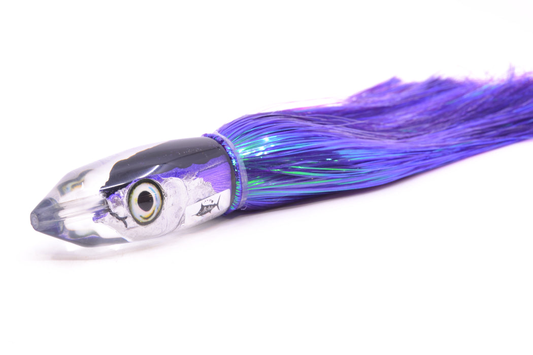 Aloha Lures Black-Purple Back Purple Fins Deep Six Malolo 9" 6.5oz Strobez Purple/White GZE