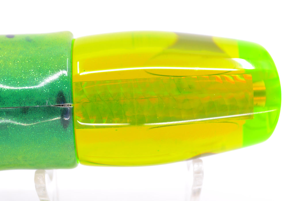 Koya Lures Green Rainbow Scale Red Eyes Small 861 10" 6oz Fire Tailz Vinyl Mahi GZE