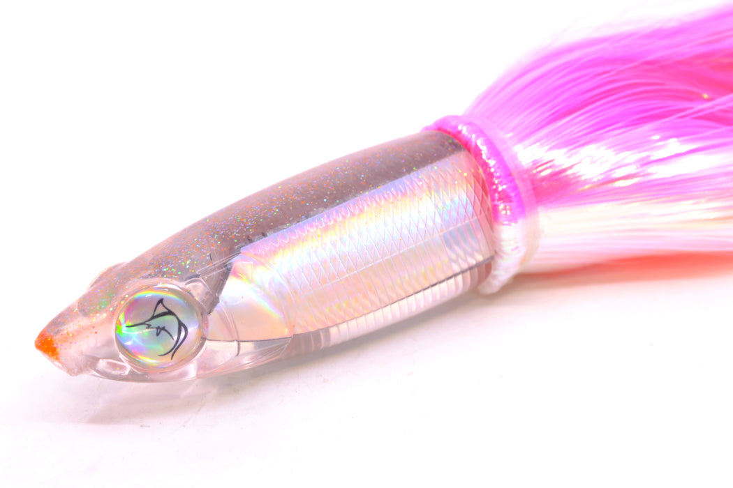Bonze Lures Silver Rainbow Iridescent Back Weapon 9" 8oz Strobez Pink-White/Orange