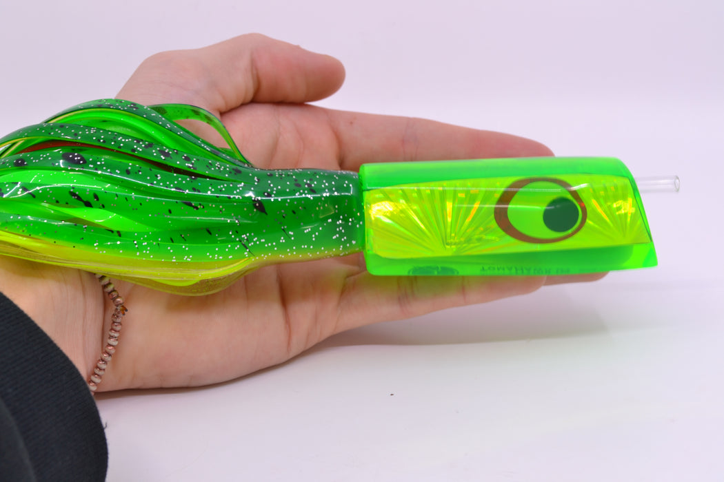 Marlinstar Green Rainbow Starburst Medium Tomahawk G4 9"+ 5.2oz Skirted Green-Clear