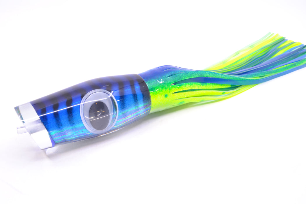 Big T Lures Blue-Silver Pearl Black Striped Back Leopard 12" 10.7oz Skirted Blue-Chartreuse-White GZE