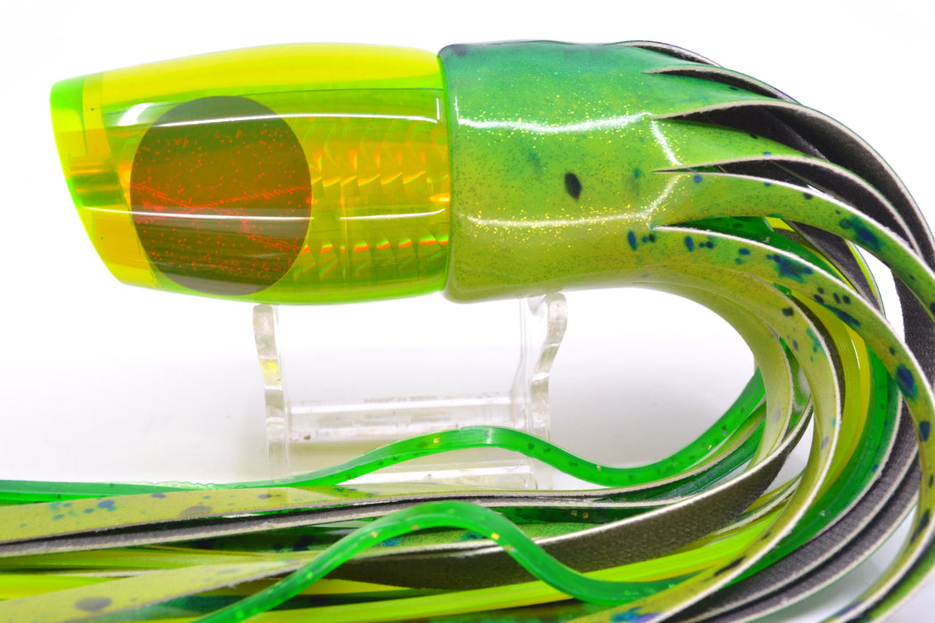 Koya Lures Green Rainbow Scale Red Eyes Small 861 10" 6oz Fire Tailz Vinyl Mahi GZE