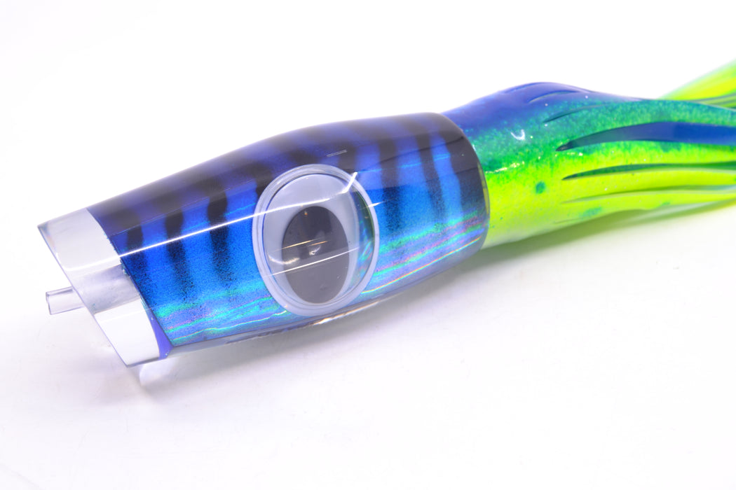 Big T Lures Blue-Silver Pearl Black Striped Back Leopard 12" 10.7oz Skirted Blue-Chartreuse-White GZE