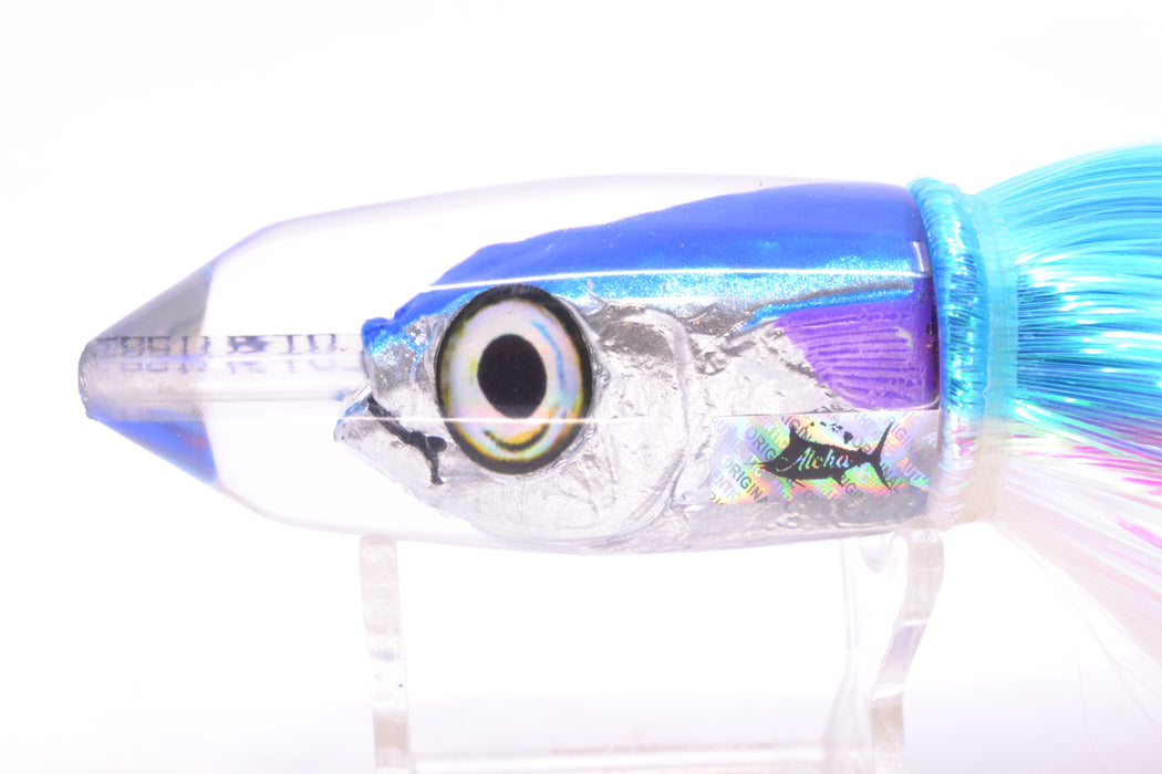 Aloha Lures Blue-Ice Blue Back Purple Fins Deep Six Malolo 9" 6.5oz Strobez Ice Blue-White GZE
