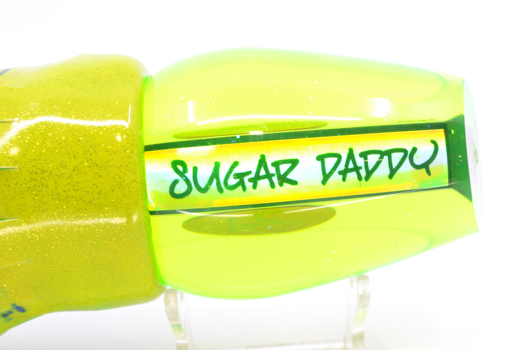 Bonze Lures Green Mirrored Red Eyes Sugar Daddy 14" 15.5oz Fire Tailz Vinyl Mahi