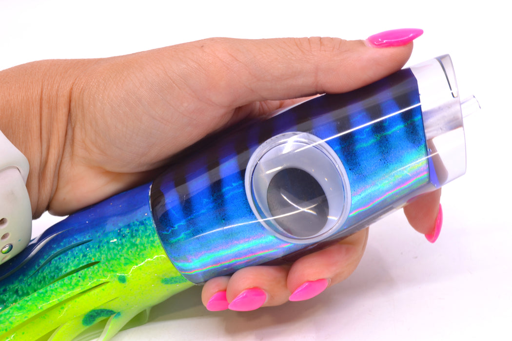Big T Lures Blue-Silver Pearl Black Striped Back Leopard 12" 10.7oz Skirted Blue-Chartreuse-White GZE