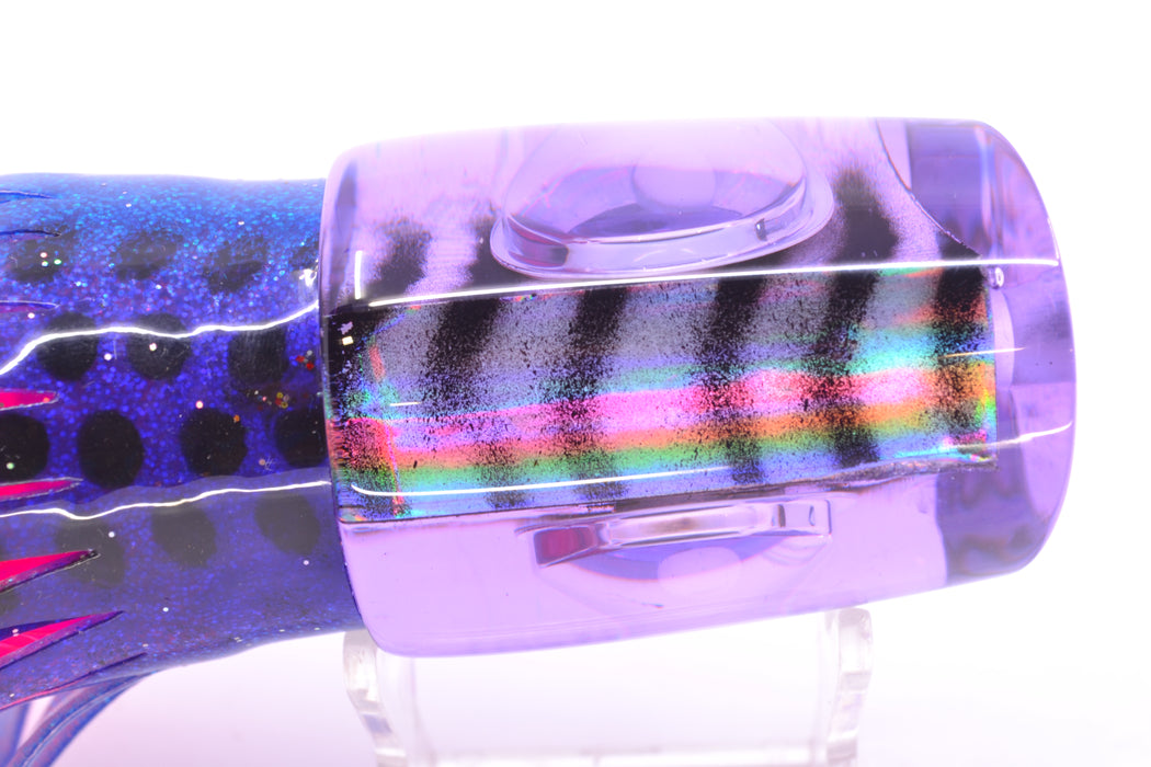 Big T Lures Purple Rainbow Pearl Black Striped Back Trevor's Terror 14" 10.5oz Skirted GZE
