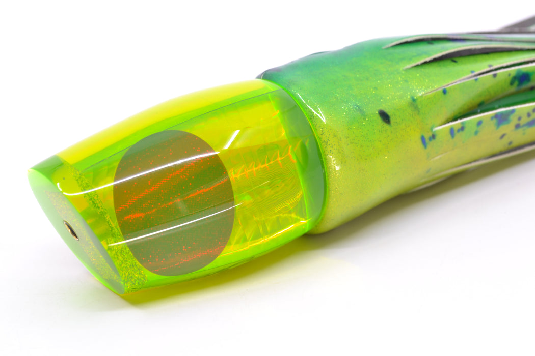 Koya Lures Green Rainbow Scale Red Eyes Small 861 10" 6oz Fire Tailz Vinyl Mahi GZE