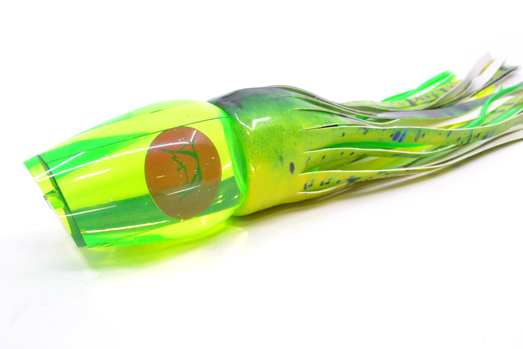 Bonze Lures Green Mirrored Red Eyes Sugar Daddy 14" 15.5oz Fire Tailz Vinyl Mahi