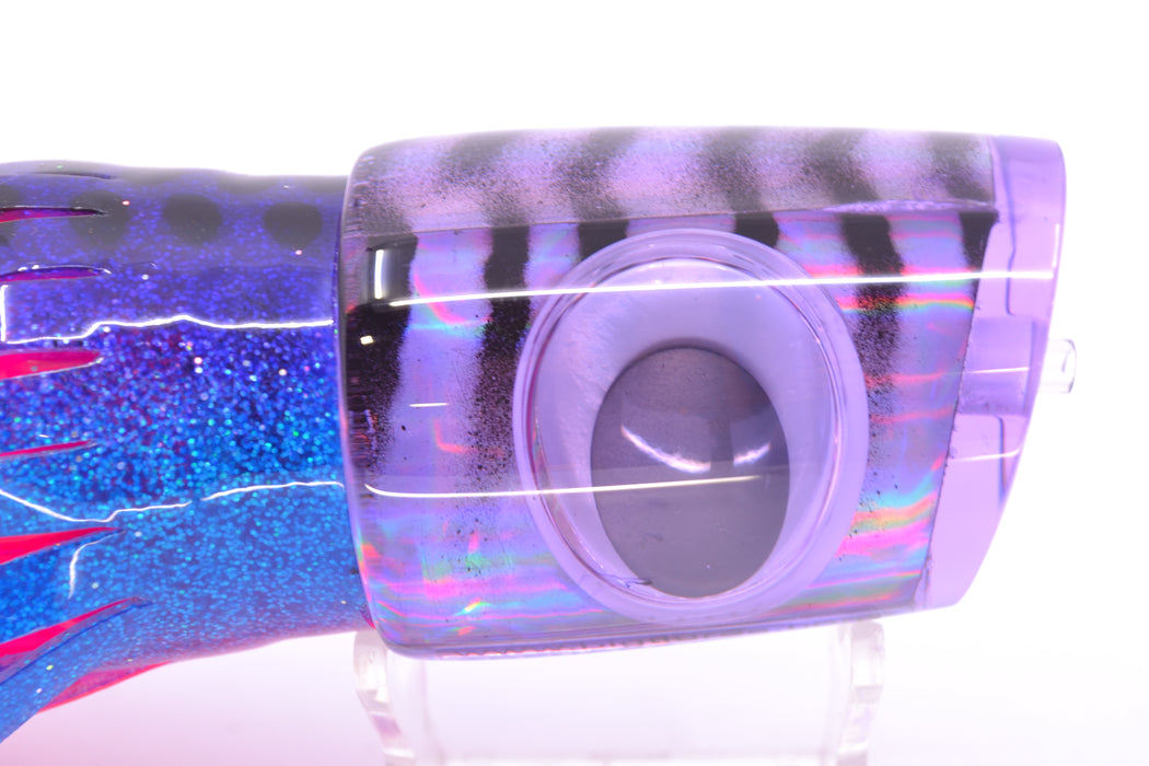 Big T Lures Purple Rainbow Pearl Black Striped Back Trevor's Terror 14" 10.5oz Skirted GZE