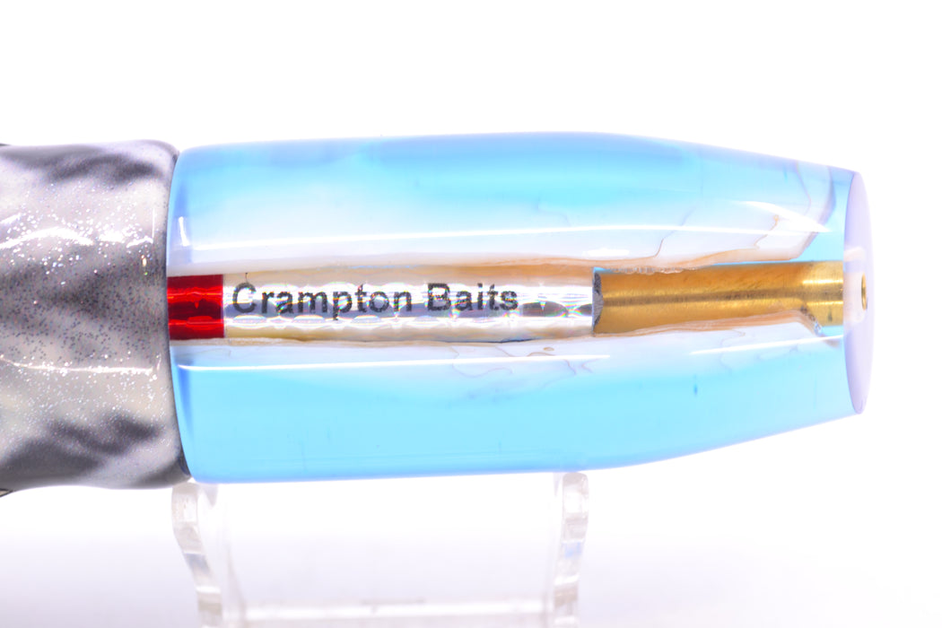 Crampton Baits Real Ripple MOP Blue Back No Eyes Plunger 12" 7oz Fire Tailz Wahoo