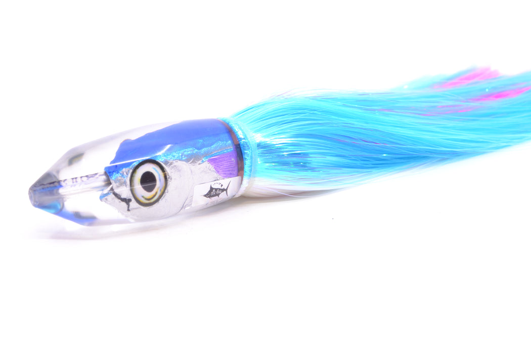 Aloha Lures Blue-Ice Blue Back Purple Fins Deep Six Malolo 9" 6.5oz Strobez Ice Blue-White GZE