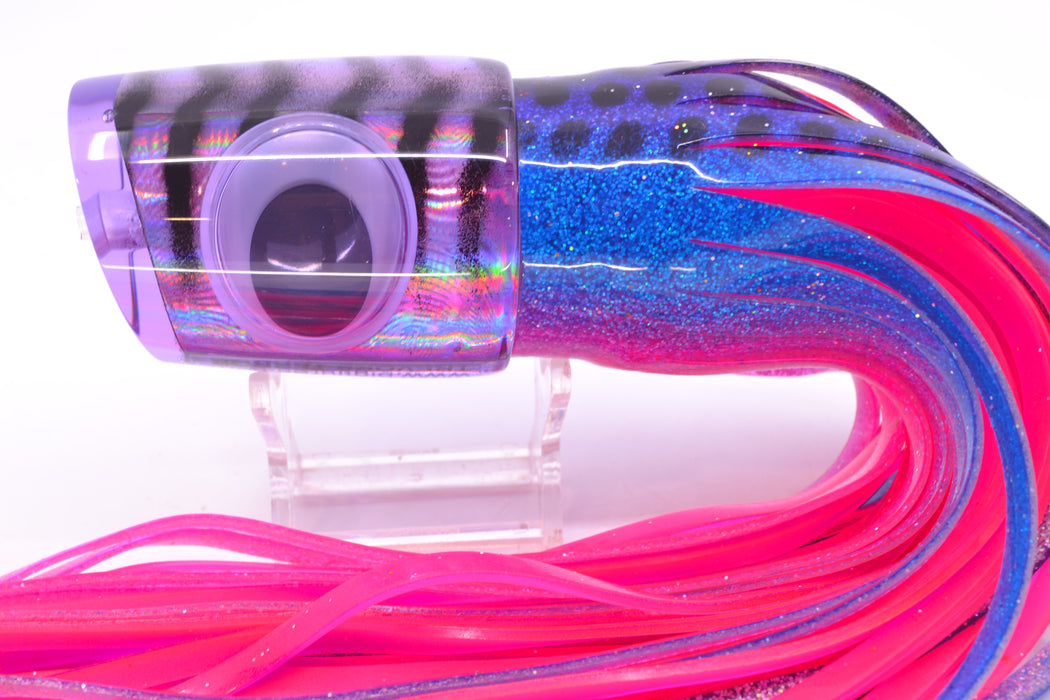 Big T Lures Purple Rainbow Pearl Black Striped Back Trevor's Terror 14" 10.5oz Skirted GZE