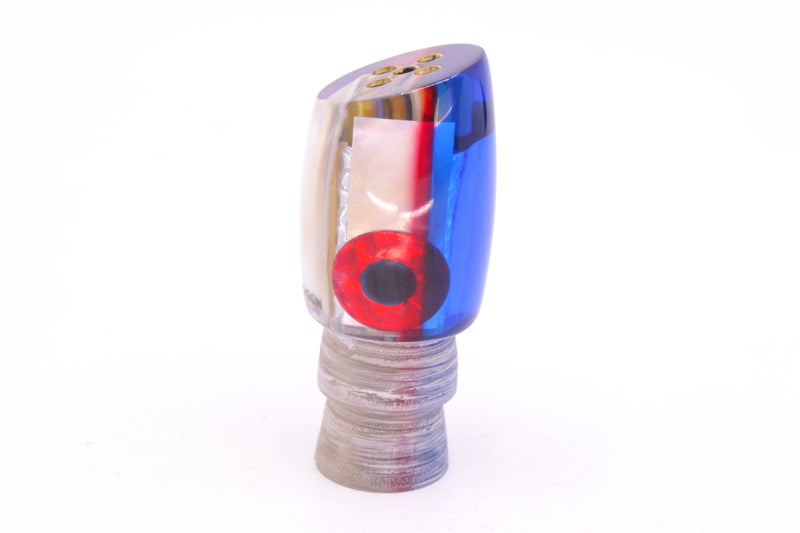 Coggin Lures Real White MOP Blue-Red Back Jetted Sugar Bear Slant 9" 2.8oz