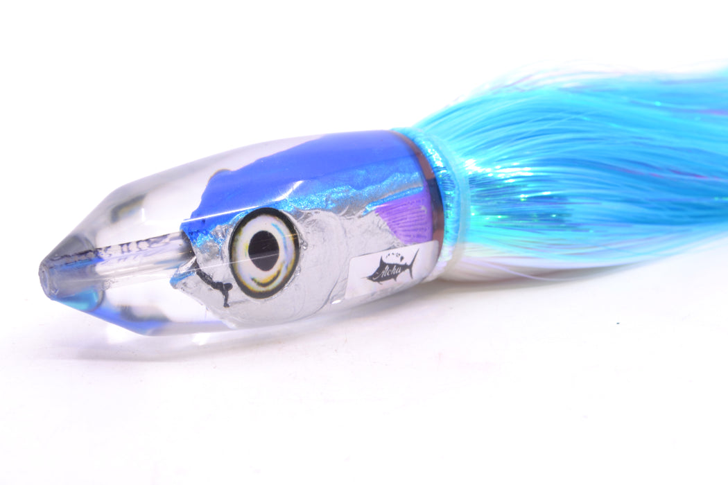 Aloha Lures Blue-Ice Blue Back Purple Fins Deep Six Malolo 9" 6.5oz Strobez Ice Blue-White GZE