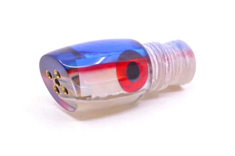 Coggin Lures Real White MOP Blue-Red Back Jetted Sugar Bear Slant 9" 2.8oz