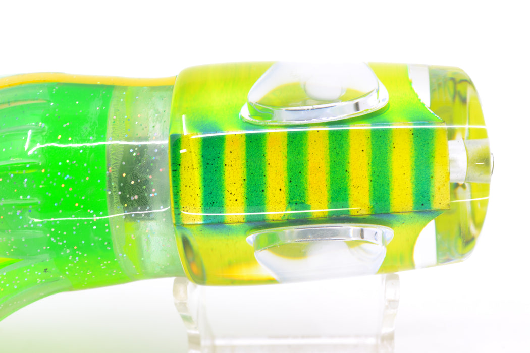 Big T Lures Yellow Pearl Green Striped Back Trevor's Terror 14" 10.5oz Skirted GZE