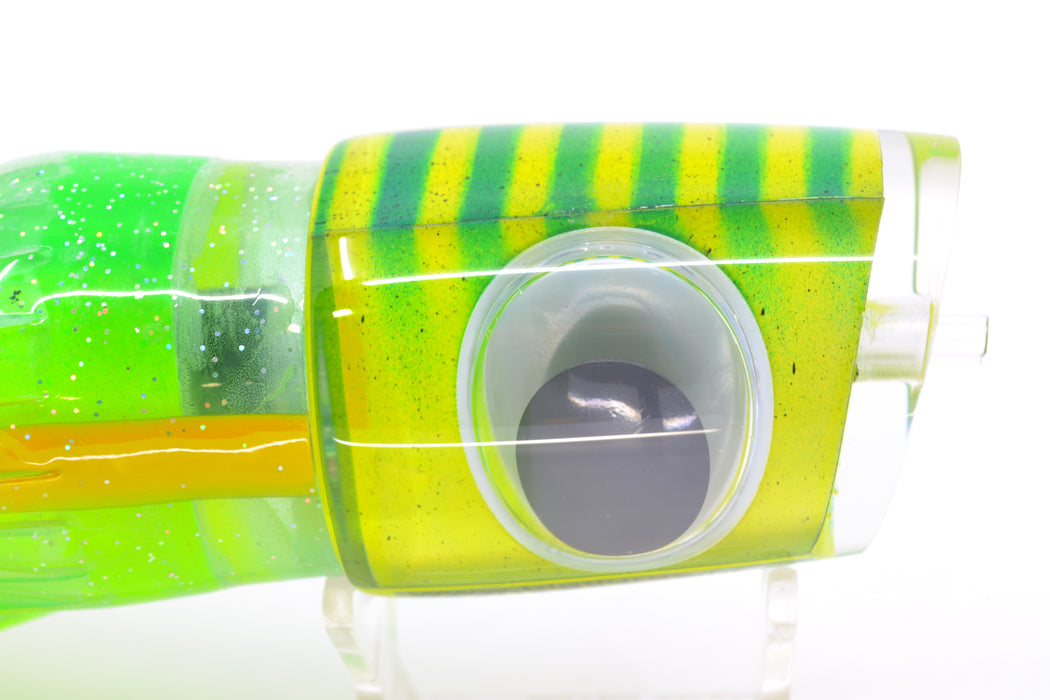 Big T Lures Yellow Pearl Green Striped Back Trevor's Terror 14" 10.5oz Skirted GZE