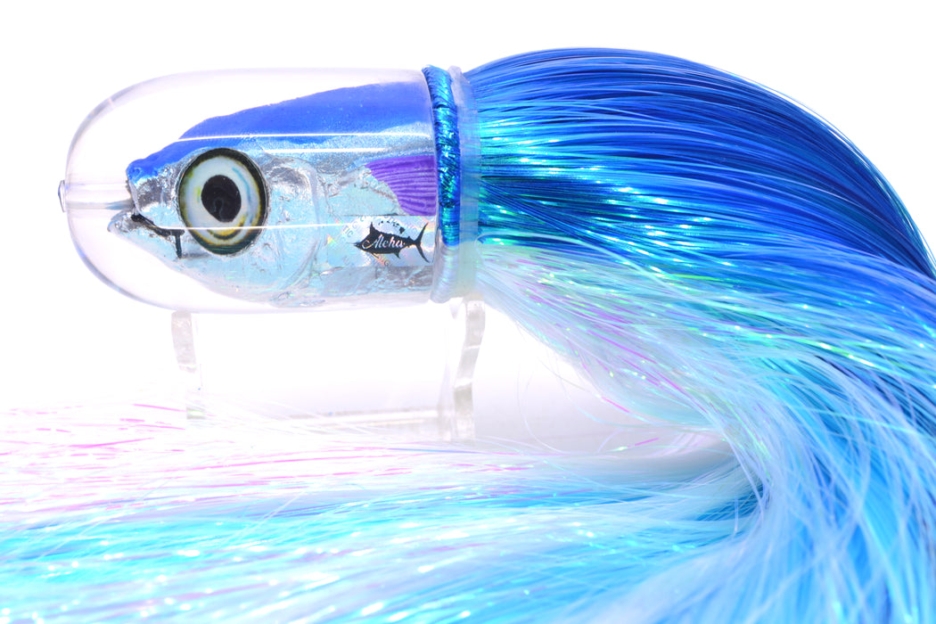 Aloha Lures Blue-Ice Blue Back Large Magic Malolo 12" 7oz Strobez Royal Blue-White