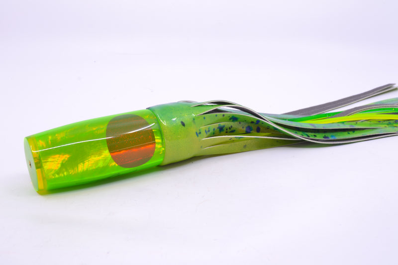 Koya Lures Lime Green MOP Red Eyes Hard Head 12" 7oz FT Vinyl Mahi