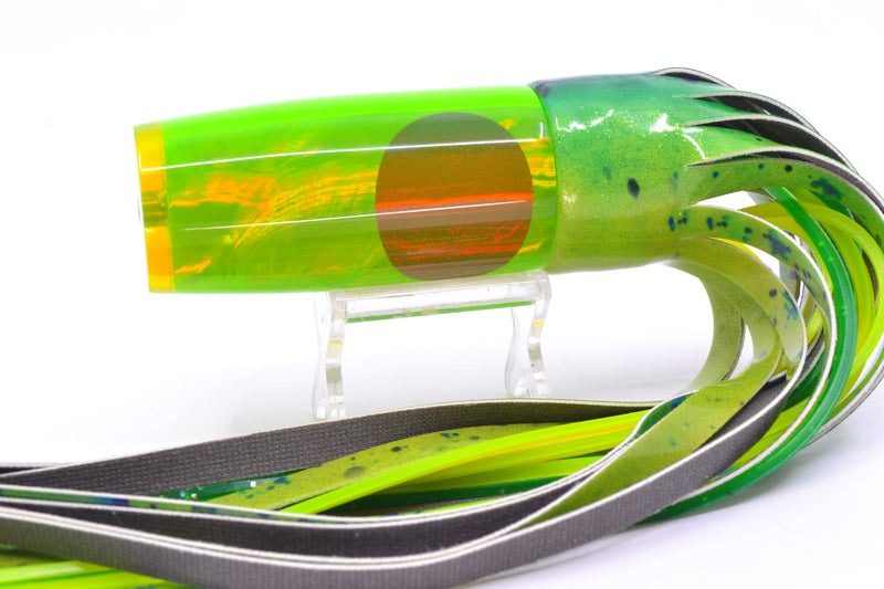 Koya Lures Lime Green MOP Red Eyes Hard Head 12" 7oz FT Vinyl Mahi