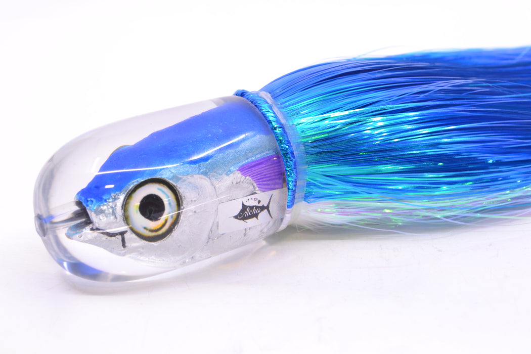 Aloha Lures Blue-Ice Blue Back Large Magic Malolo 12" 7oz Strobez Royal Blue-White