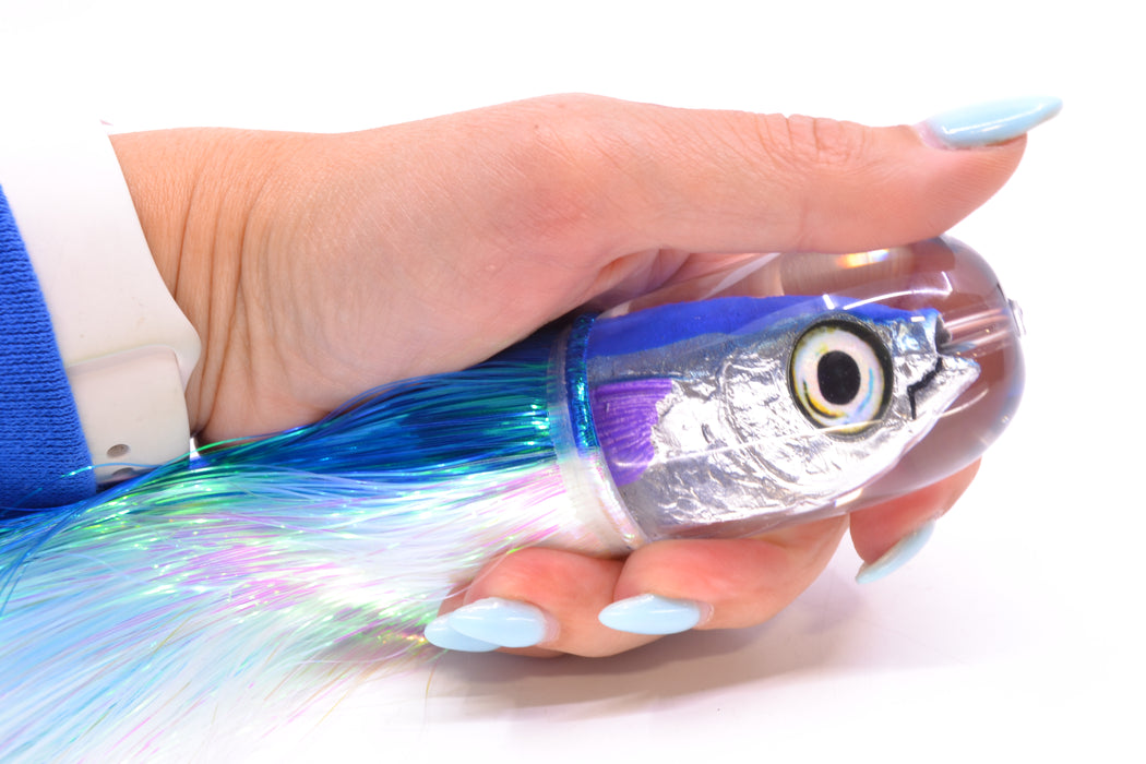 Aloha Lures Blue-Ice Blue Back Large Magic Malolo 12" 7oz Strobez Royal Blue-White