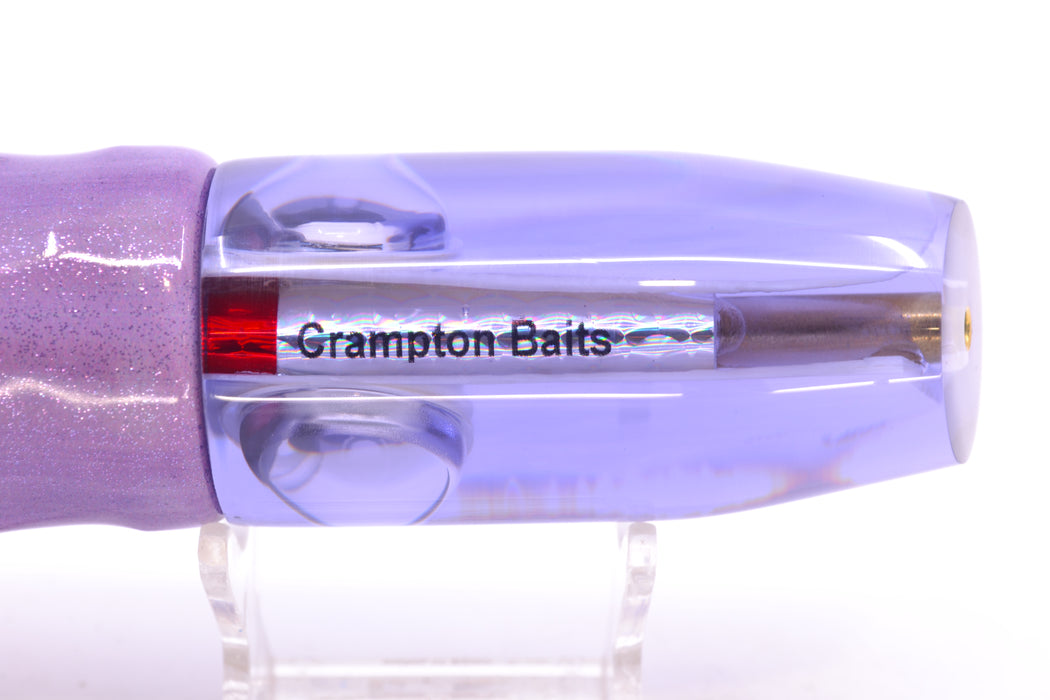 Crampton Baits Purple Resin Real MOP Doll Eyes Plunger 12" 7oz Fire Tailz Purple Eclipse