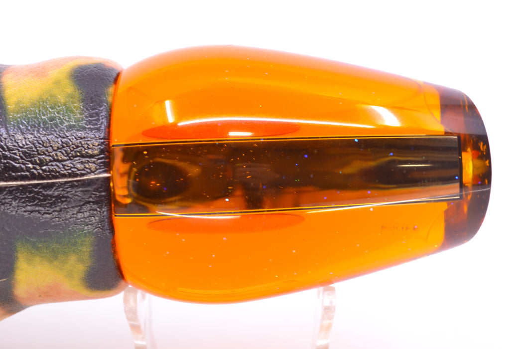 Bonze Lures Amber Mirrored Red Eyes Sugar Daddy 14" 15.5oz ALV Vinyl Fire Mackerel