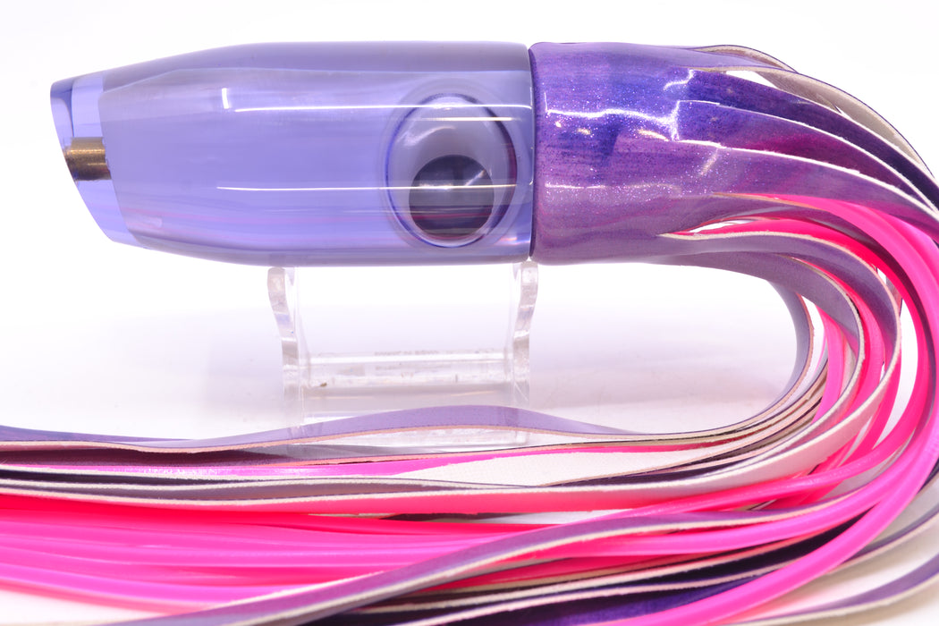 Crampton Baits Purple Resin Real MOP Doll Eyes Plunger 12" 7oz Fire Tailz Purple Eclipse