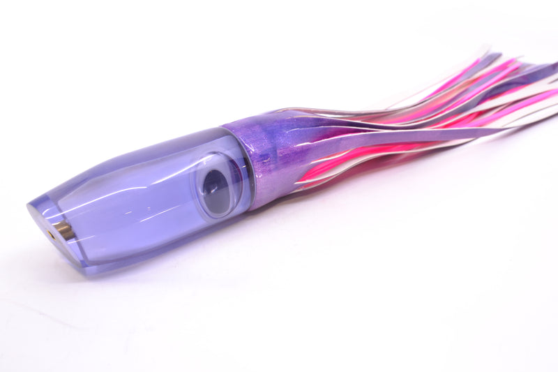 Crampton Baits Purple Resin Real MOP Doll Eyes Plunger 12" 7oz Fire Tailz Purple Eclipse
