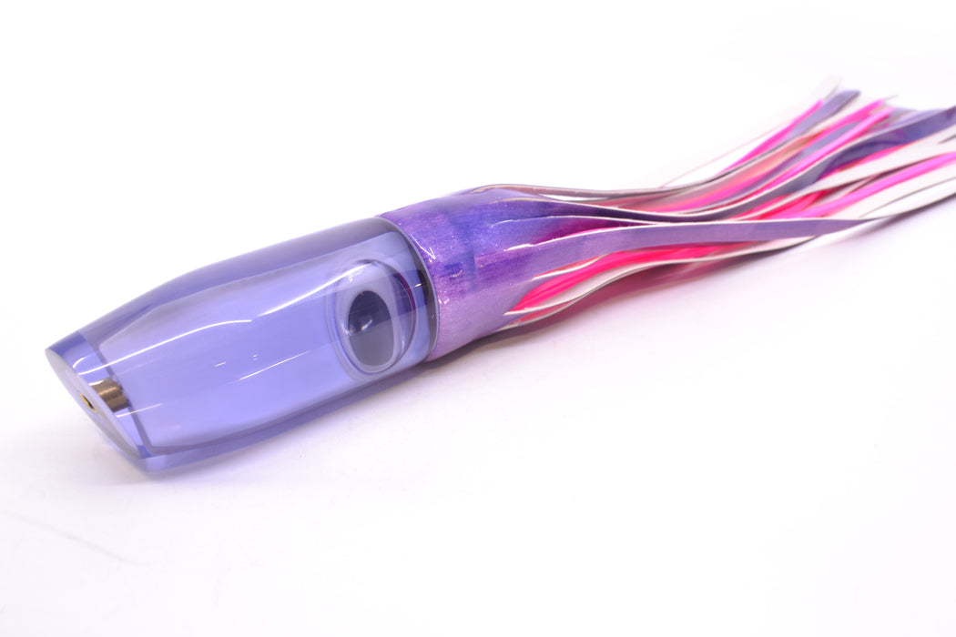 Crampton Baits Purple Resin Real MOP Doll Eyes Plunger 12" 7oz Fire Tailz Purple Eclipse