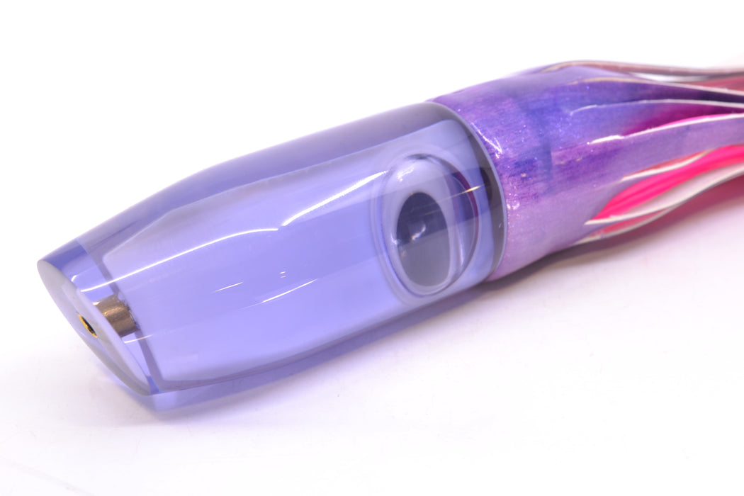 Crampton Baits Purple Resin Real MOP Doll Eyes Plunger 12" 7oz Fire Tailz Purple Eclipse