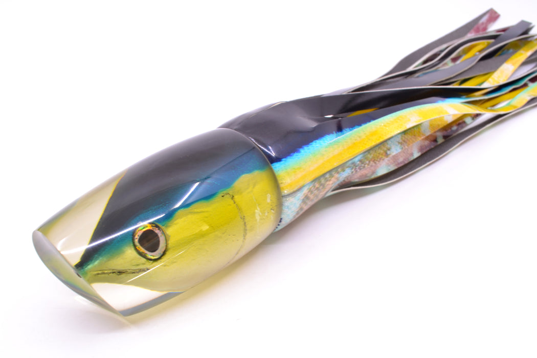 Ali'i Kai Lures Yellowfin Fish Head XL Kill Switch 14" 12.8oz Fire Tailz Vinyl Yellowfin