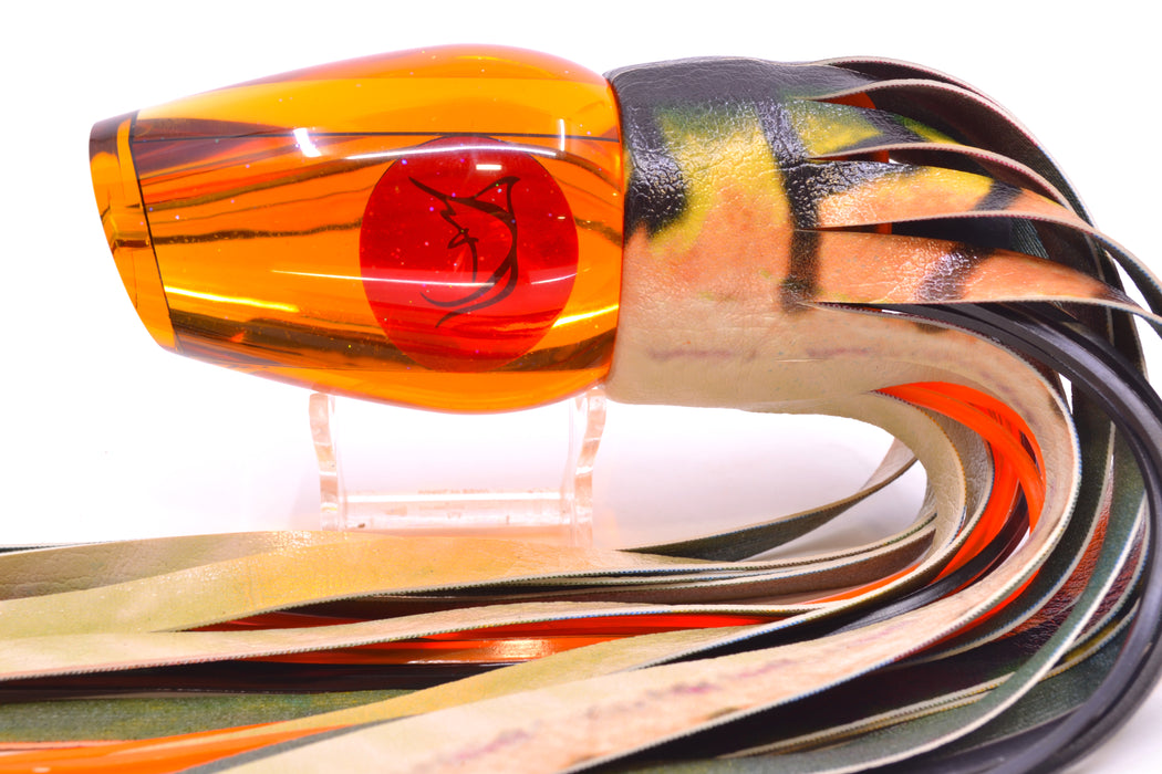 Bonze Lures Amber Mirrored Red Eyes Sugar Daddy 14" 15.5oz ALV Vinyl Fire Mackerel