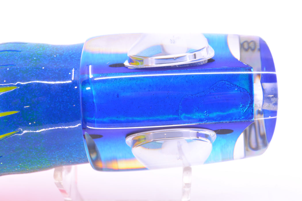 Big T Lures Blue-Silver Rainbow Pearl Black Dots Trevor's Terror 14" 10.5oz Skirted GZE
