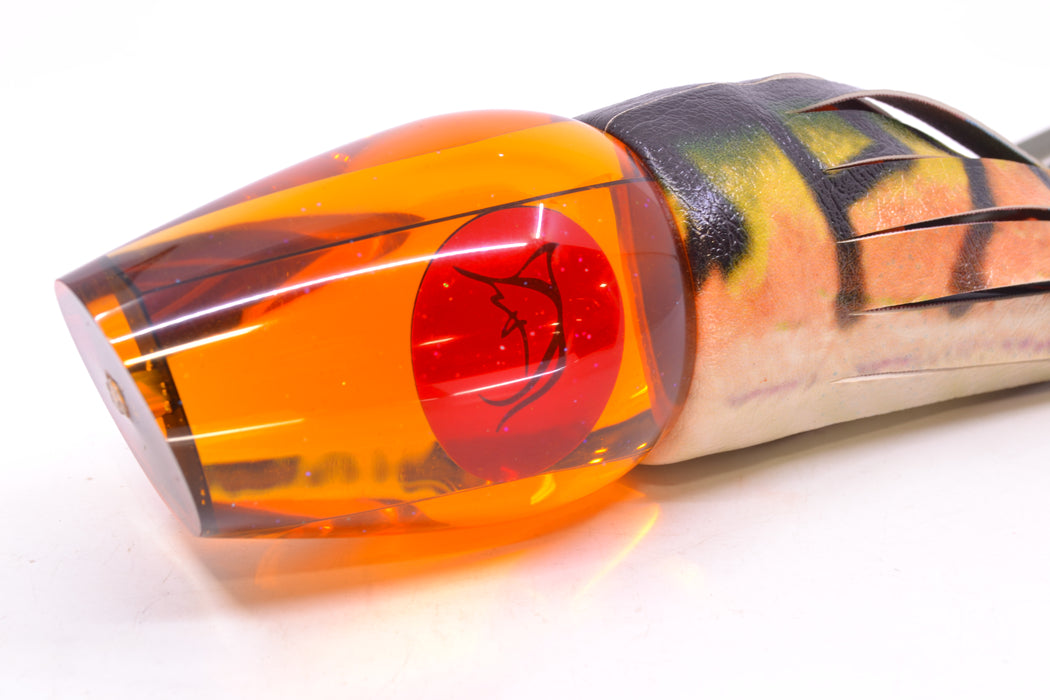 Bonze Lures Amber Mirrored Red Eyes Sugar Daddy 14" 15.5oz ALV Vinyl Fire Mackerel
