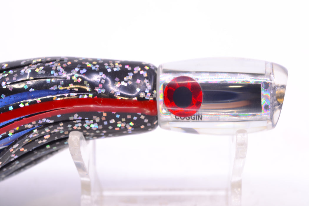 Coggin Lures Clear Mirrored Maui Peanut 5.5" 3oz Skirted Black-Red/Purple-Blue