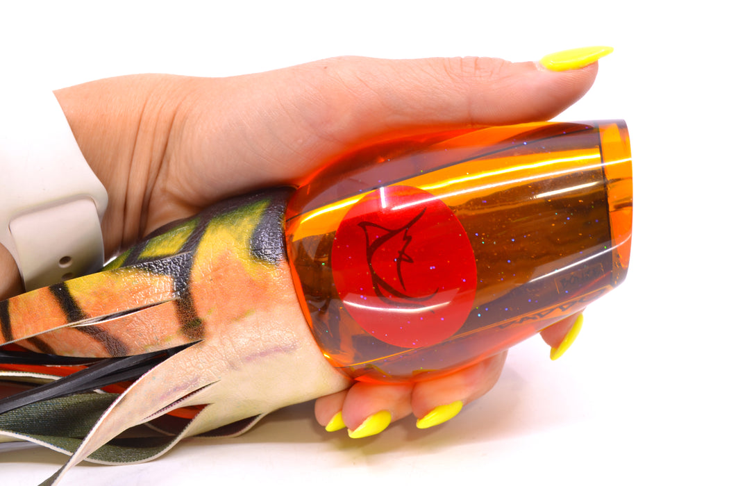 Bonze Lures Amber Mirrored Red Eyes Sugar Daddy 14" 15.5oz ALV Vinyl Fire Mackerel