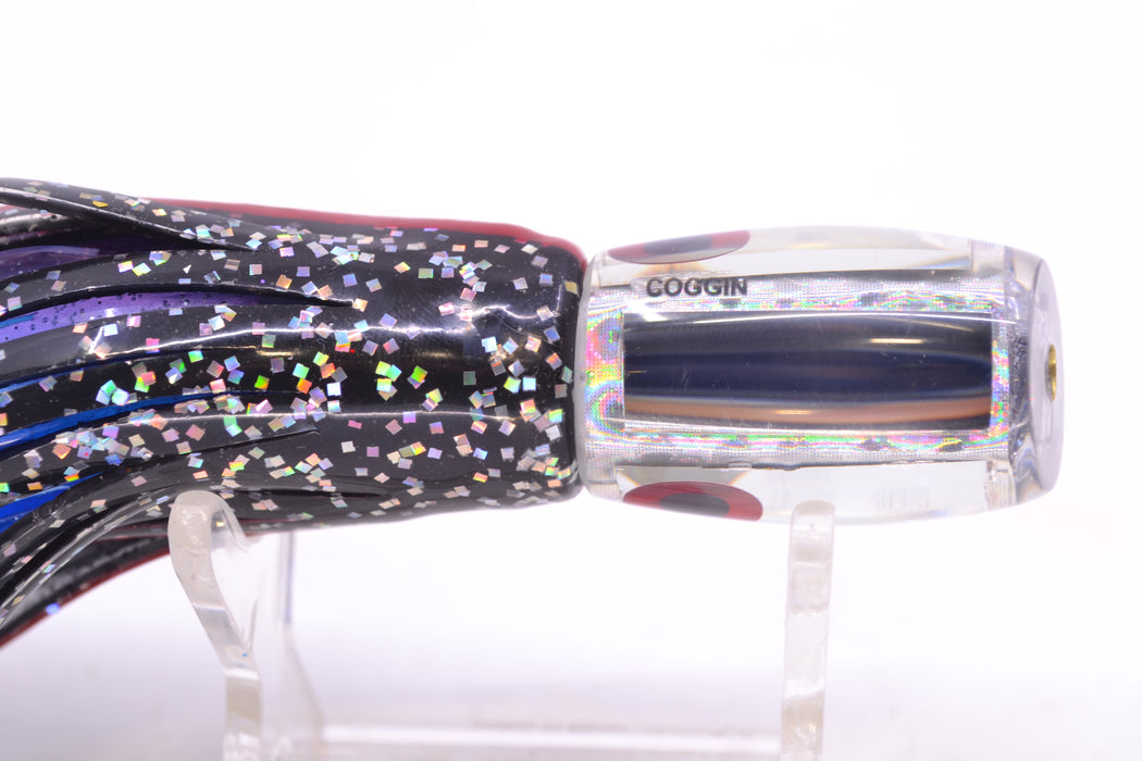 Coggin Lures Clear Mirrored Maui Peanut 5.5" 3oz Skirted Black-Red/Purple-Blue