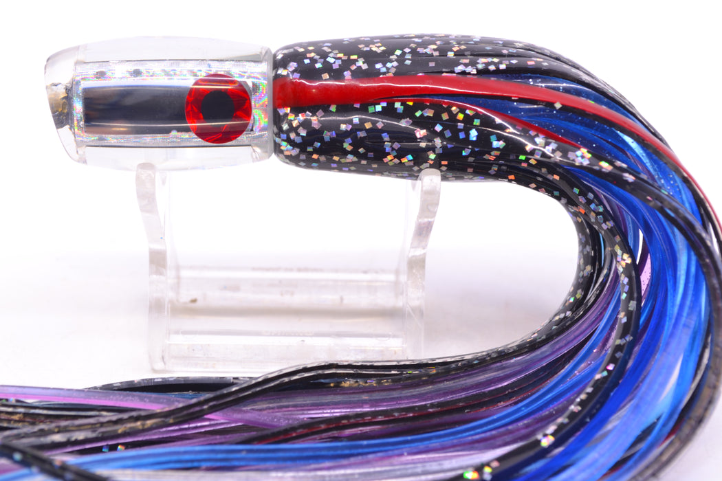 Coggin Lures Clear Mirrored Maui Peanut 5.5" 3oz Skirted Black-Red/Purple-Blue